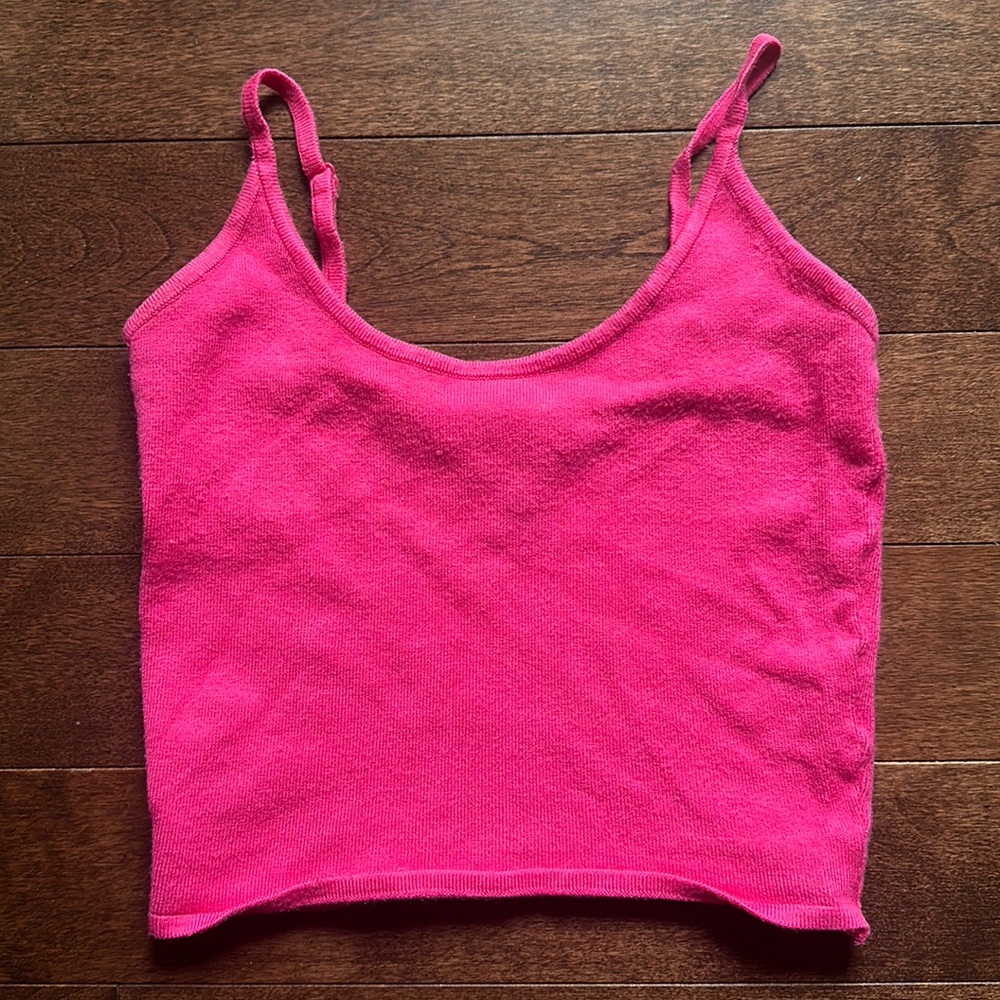 Y2K Vintage bebe Cropped Sweater Cami Hot Pink
